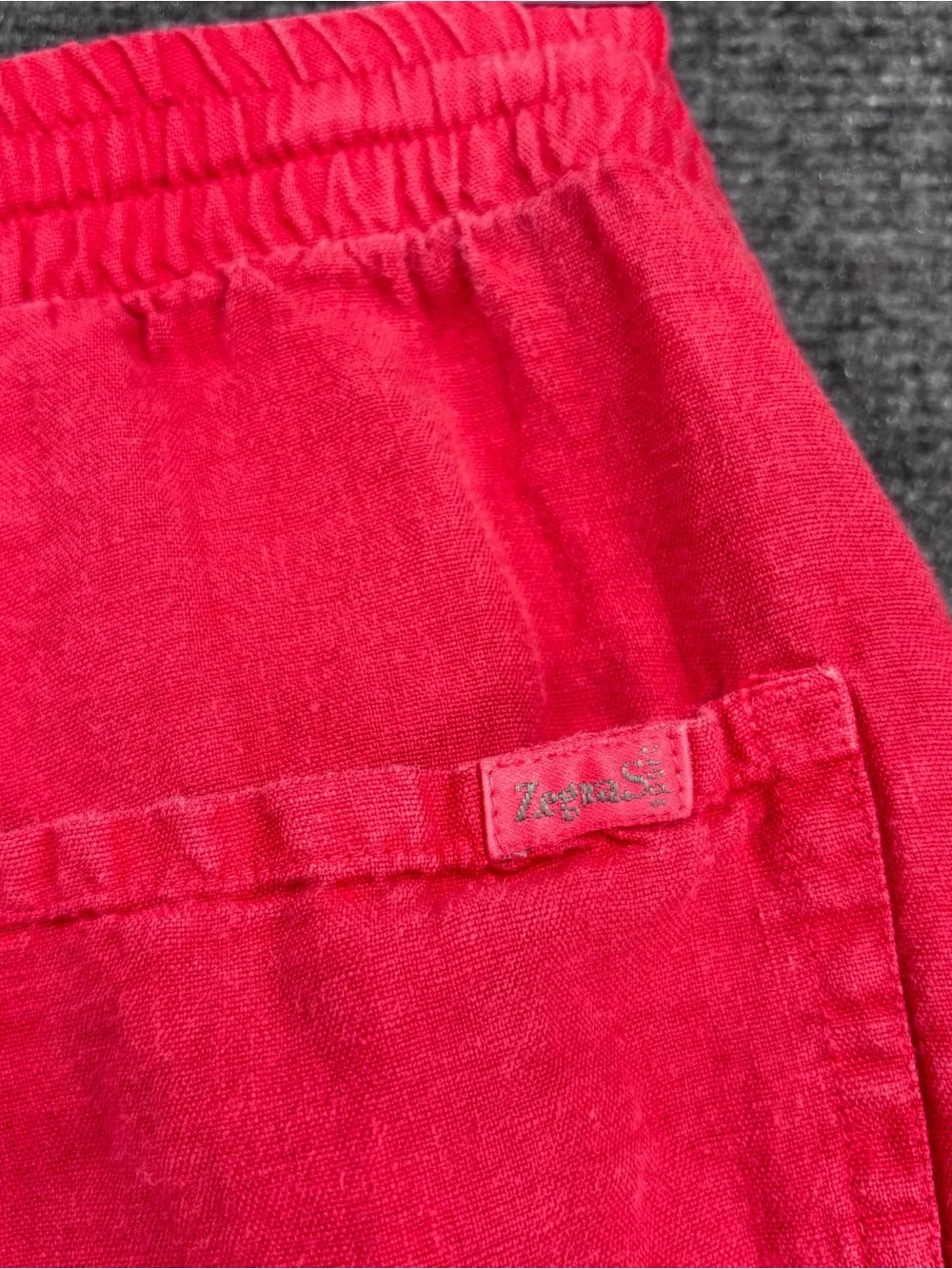 ZegnaS Sport Sun-kissed Red 100% Flax Linen Straight Leg Pants Men’s L